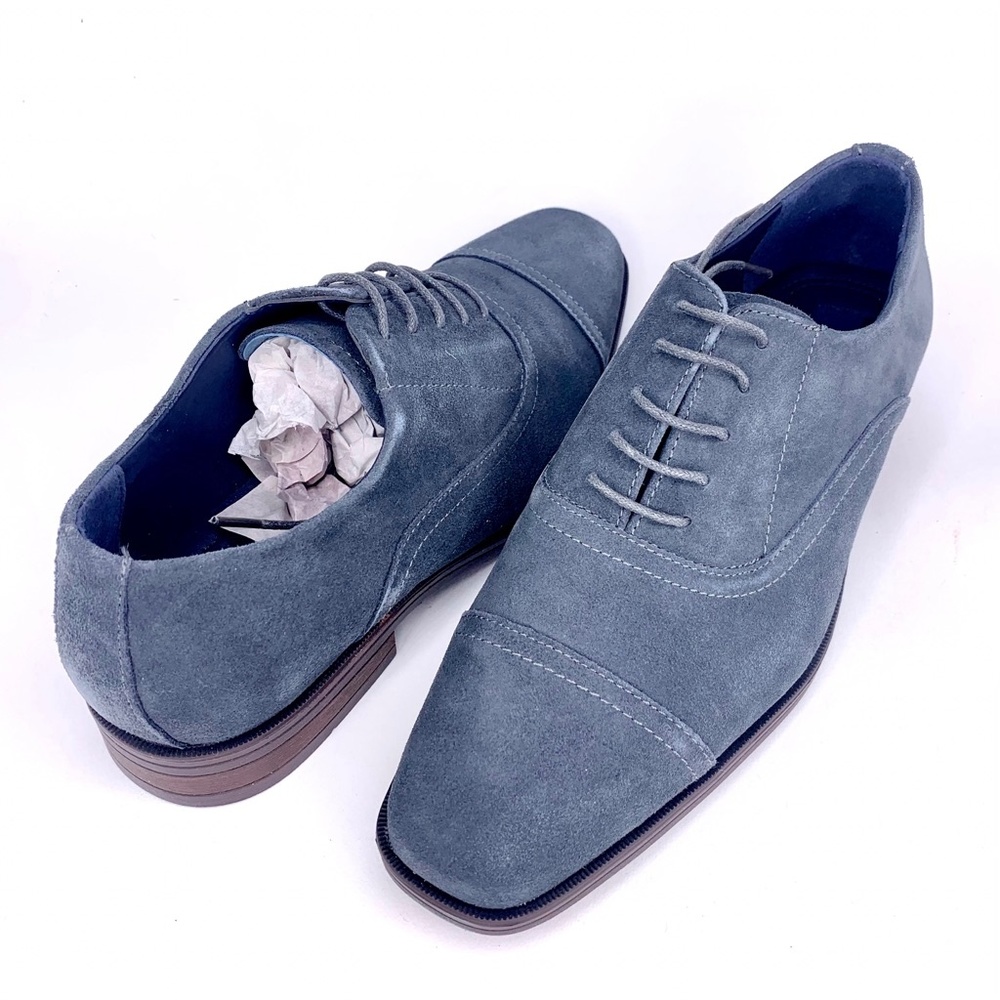 Joseph Abboud Aaron Leather Lace-Up Loafer Gray - Picture 3 of 6